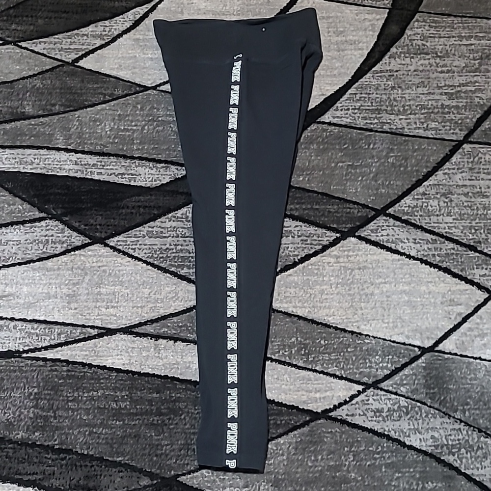 VS PINK 2019 YOGA TAPE SIDE STRIPE LOGO LEGGINGS